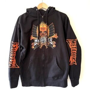 Metallica Black "Rebel" Authentic 90s Vintage Zip-up Rock Heavy Metal Hoodie